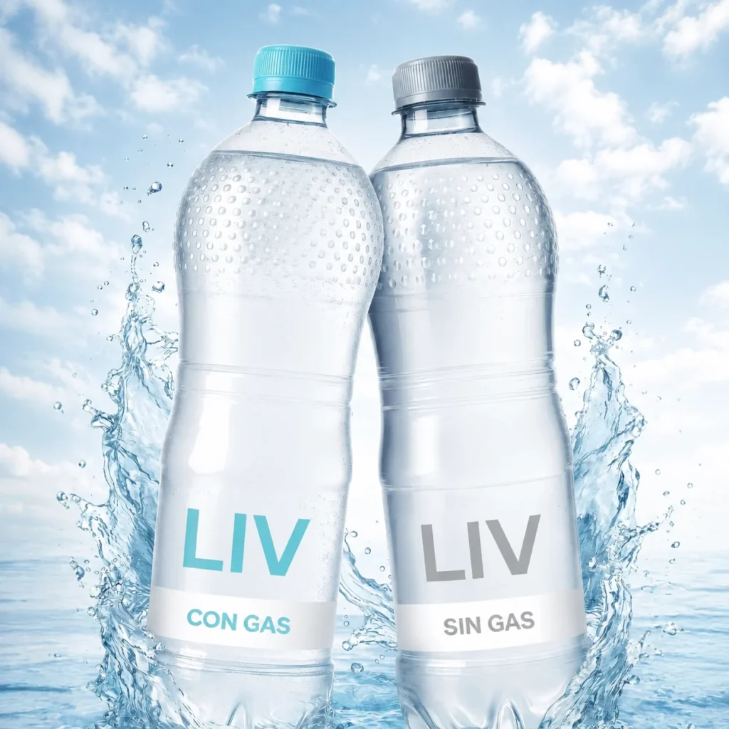Botellas de agua LIV con gas y sin gas